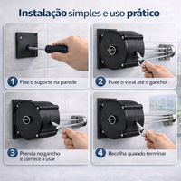 Varal Retrátil FlexLine 30 metros + Frete Grátis